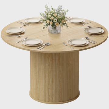 Ronde Eettafel voor 4-6 Personen, Ø 120 cm, Natuurlijk Hout, Verzenden, Nieuw