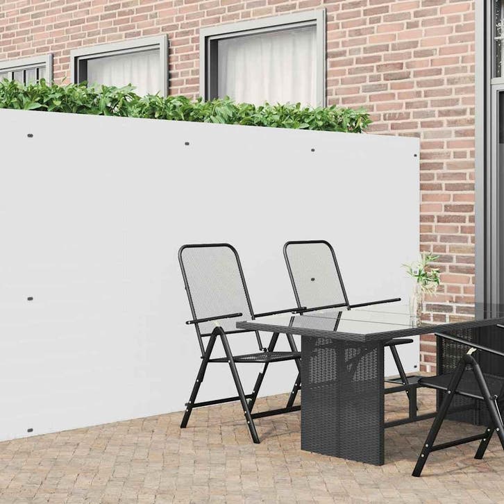 vidaXL Tuinhek Dubbelzijdig Wit 1,8x3 m PVC, Tuin en Terras, Schuttingen, Nieuw, Kunststof, Verzenden