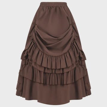 Victorian Victoriaanse Rok met Ruches - Hoge Taille, Gothic, Verzenden, Nieuw