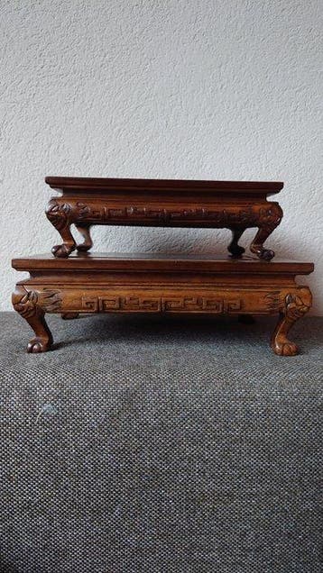 Japanse bonsai of suiseki stand/tafel set. - Hout (Iep) -