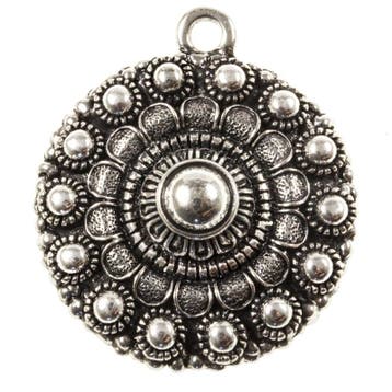 Zeeuwse Knop Hanger 39 mm Antiek Zilver oogje 2,5 mm (Nik..., Ophalen of Verzenden, Nieuw, Bedel