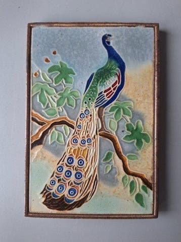 Tegel - Cloisonne tegel Pauw - Westraven - 1930-1940