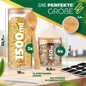 2dekans | GREEN BEES set van 6 grote voorraadpotten -, Ophalen of Verzenden, Zo goed als nieuw