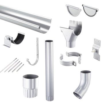 Zinken dakgoot | Titaanzink complete set 3–10 m | Ø 125/90, Verzenden, Nieuw, Zink, Dakgoot