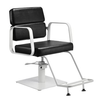 GABBIANO Porto Kappersstoel Wit Zwart Ergonomisch, Ophalen of Verzenden, Nieuw
