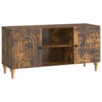 vidaXL TV-kast Gerookt eiken 102 x 34,5 x 50 cm Bewerkt hout, Huis en Inrichting, Kasten | Televisiemeubels, Minder dan 50 cm