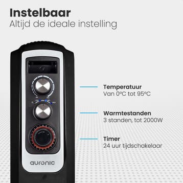 2dekans | Auronic Elektrische Kachel – Olieradiator Met, Ophalen of Verzenden, Zo goed als nieuw