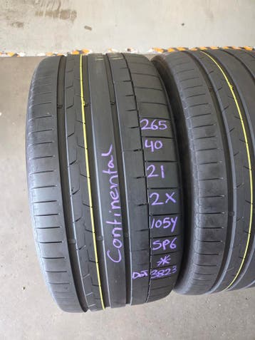 265/40/21 255/40/21*SP6 CONTINENTAL ZOMERBANDEN 6MM PROFIEL, Ophalen, Gebruikt, 265 mm, 21 inch