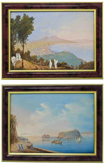 Scuola napoletana (XIX) - Veduta del Golfo di Napoli e
