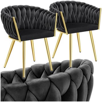 Set eetkamerstoelen Astano fluweel, knoopdesign, Verzenden, Nieuw