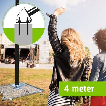 Cameramast verplaatsbaar aluminium 4 meter Ø 90mm, Ophalen of Verzenden, Nieuw