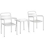 Bistroset 3-delige Metalen Tuinmeubelset Met 2 Tuinstoelen,, Verzenden, Nieuw