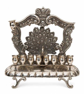 Chanoekia - .900 zilver - Hebreeuwse Hanukkiah ok