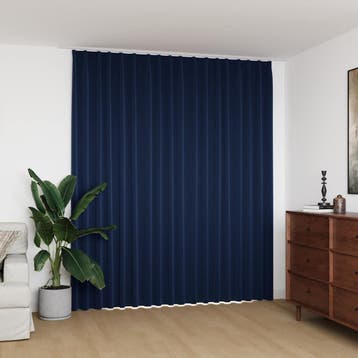 vidaXL Gordijn verduisterend met haken 290x245 cm blauw, Verzenden, Nieuw, Blauw