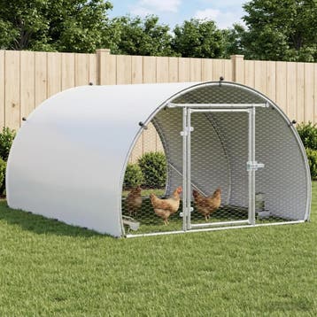 vidaXL Kippenhok zilver 200 x 150 x 100 cm Gegalvaniseerd, Dieren en Toebehoren, Verzenden, Nieuw