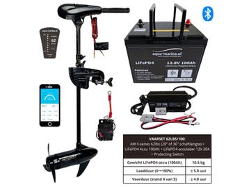 Vaarset 62lbs – Krachtige Fluistermotor en Accu Deal, Watersport en Boten, Buiten- en Binnenboordmotoren, Minder dan 5 pk, Elektrisch