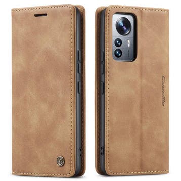 CaseMe book case leer - Xiaomi 12 Lite - licht bruin, Verzenden, Nieuw