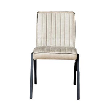 Industriële eetkamerstoel Tivoli, beige eco-leer (set van 2), Ophalen of Verzenden, Nieuw