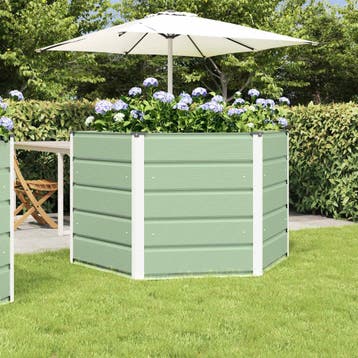 vidaXL Plantenbak Pastel Groen 129 x 129 x 75 cm Staal, 100 cm of meer, Verzenden, Nieuw, Metaal