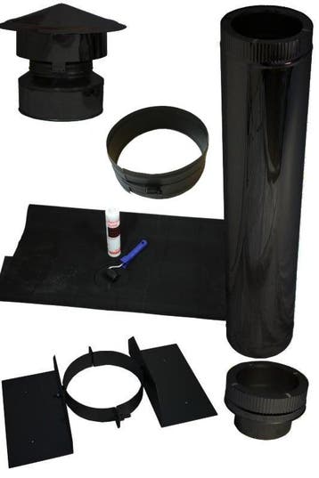 Complete dakdoorvoer-set voor houtkachel Ø 200/250 mm voo.., Ophalen of Verzenden, Nieuw