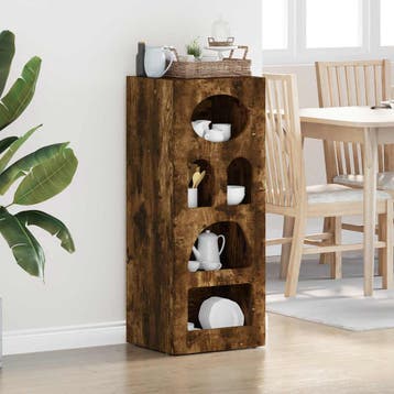 vidaXL Dressoir ELST Gerookt eiken 40 x 35 x 100,5 cm, Verzenden, Nieuw, Overige houtsoorten, Minder dan 50 cm