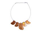 Veiling - Baltisch Amber Statement Collier met Sun Spangles, Nieuw
