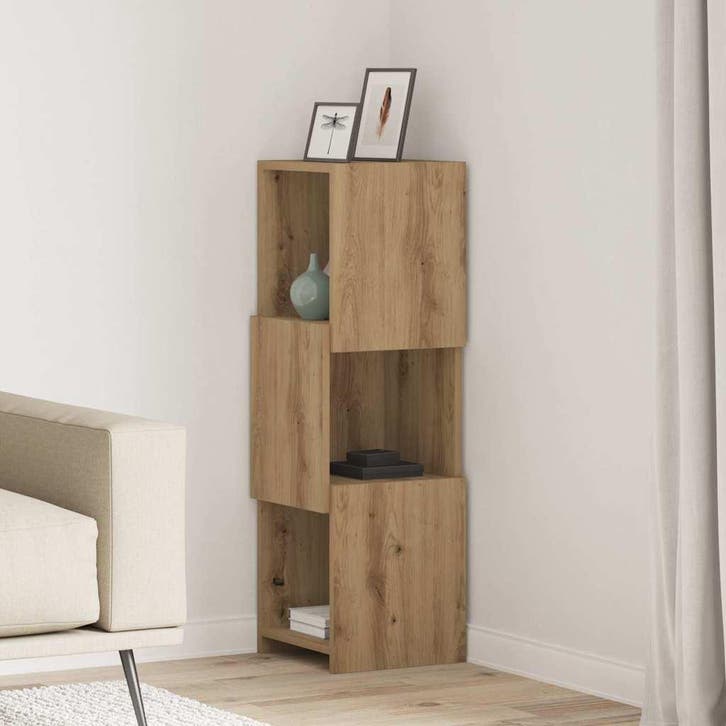 vidaXL Hoekkast Artisan Eiken 30,5x30x95cm Bewerkt hout, Huis en Inrichting, Kasten | Overige, Nieuw, Verzenden