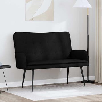 vidaXL 2-Zits Sofa Zwart 115 x 61 x 87 cm Stof, Verzenden, Minder dan 150 cm, Stof, Nieuw