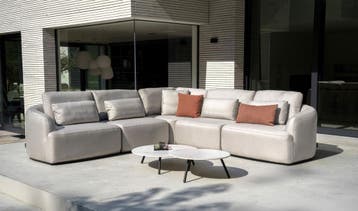 Flow Yavi hoek loungebank Graumel chalk |, Ophalen of Verzenden, Nieuw