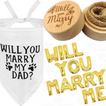 Aanzoek set Will You Marry Me met ringendoosje, bandana en b, Verzenden, Nieuw, Feestartikel, Valentijn of Romantisch