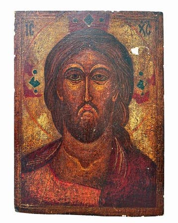 Icoon - Christus Pantokrator - Hout - Handgeschilderd - 24 x