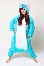 Onesie Blauwe Olifant Pak L-XL Olifantenpak Kostuum Blauw Za, Maat 52/54 (L), Carnaval, Nieuw, Ophalen of Verzenden