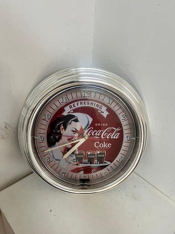 Coca-Cola - Coca-Cola-horloge - Lichtbord - Plastic, Glas, Antiek en Kunst