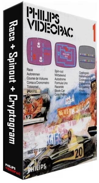 Philips Videopac 1 - Race / Spin-Out / Cryptogram [Hard Case, Computers en Software, Verzenden