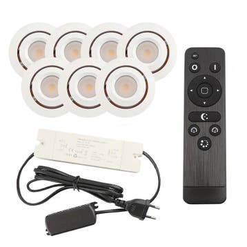 7 kantelbare veranda spots Rona, IP44, met aansluitset en, Ophalen of Verzenden, Nieuw