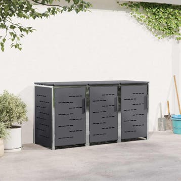 vidaXL Containerombouw for 3 Bins 240L Roestvrij staal, Verzenden, Nieuw
