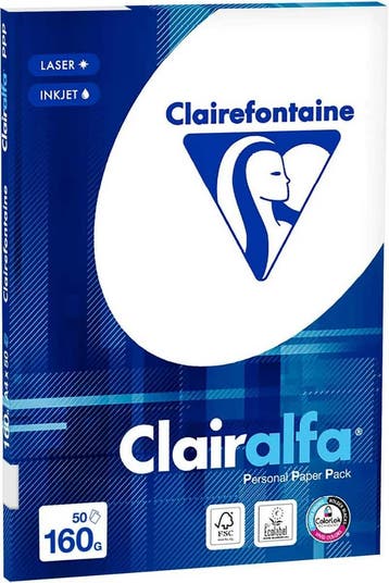 A4 papier 160 gram pak 50 vel Clairefontaine Clairalfa, Computers en Software, Verzenden, Nieuw, Clairefontaine