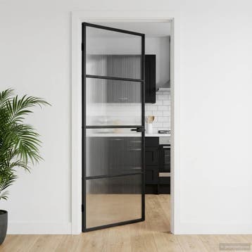 vidaXL Huisdeur 83 x 201,5 x 3,5 cm Aluminium en Gehard Glas, Verzenden, Nieuw