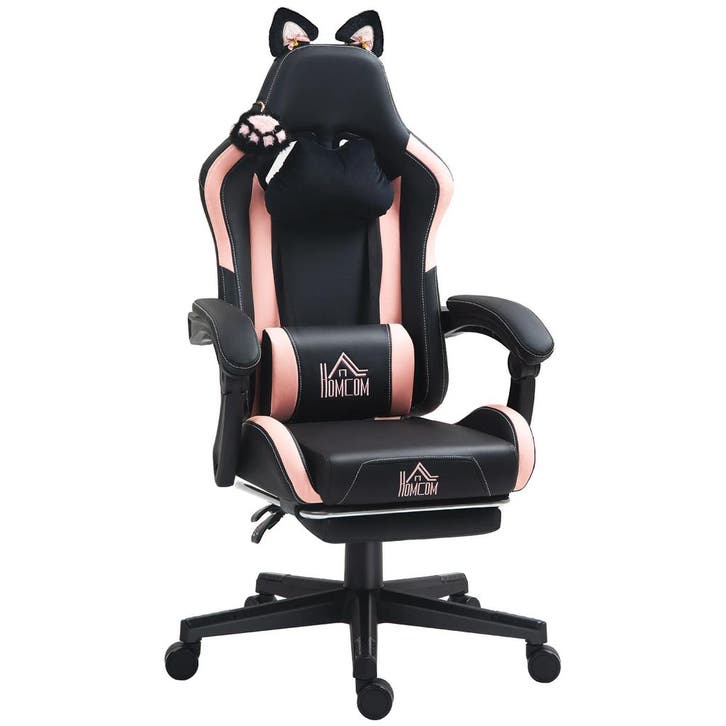 Gaming-stoel Met Kattenoren, Kantelbare Rugleuning, Uitschui, Huis en Inrichting, Woonaccessoires | Kussens, Nieuw, Verzenden