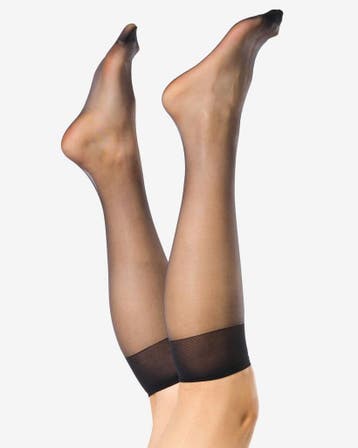 HEMA Kniekousen antiladder 15 denier mat - 2 paar zwart, Verzenden, Nieuw, Zwart