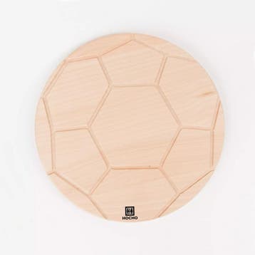 HOCHO Snijplank Beukenhout – Voetbaldesign Ø 260x15 mm, Huis en Inrichting, Keuken | Keukenbenodigdheden, Ophalen of Verzenden