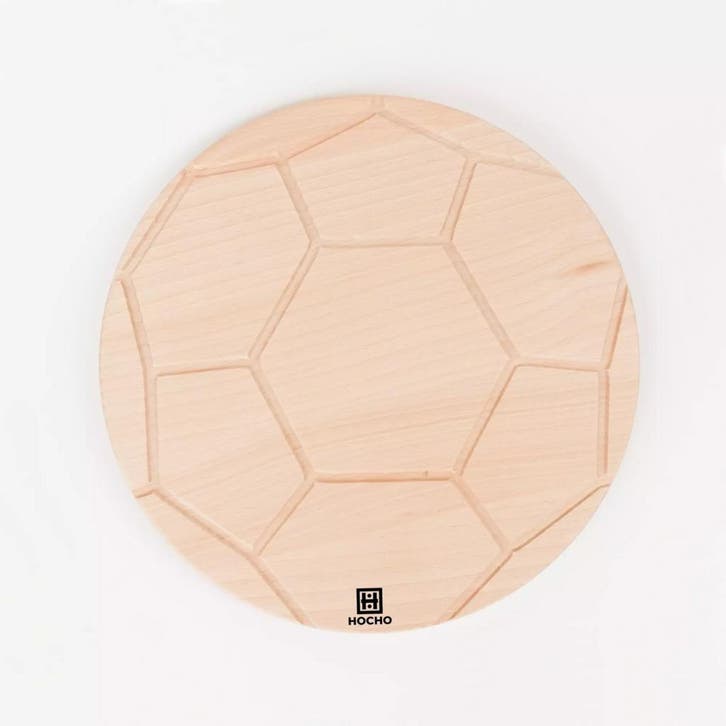 HOCHO Snijplank Beukenhout – Voetbaldesign Ø 260x15 mm, Huis en Inrichting, Keuken | Keukenbenodigdheden, Nieuw, Ophalen of Verzenden