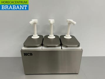 HCB RVS Dubbele Sauzenbar Sauspomp Sausdispenser 3 x 2 liter, Ophalen of Verzenden, Nieuw in verpakking