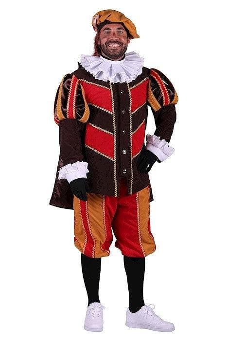 Pietenpak Rib Pamplona Bruin-Rood-Oranje - M, Diversen, Sinterklaas, Verzenden