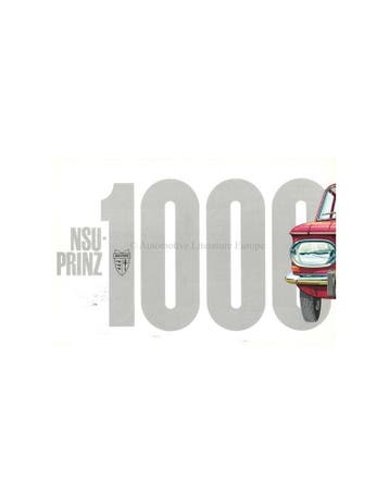 1965 NSU PRINZ 1000 BROCHURE NEDERLANDS, Nieuw, Author