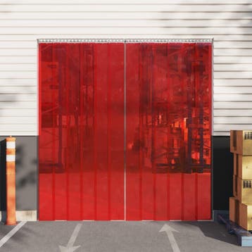 vidaXL Deurgordijn 200x1,6 mm 10 m PVC rood, Verzenden, Nieuw, Rood