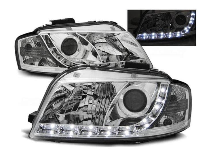 Daylight Chrome koplamp units geschikt voor Audi A3 8P, Auto-onderdelen, Verlichting, Nieuw, Audi, Verzenden
