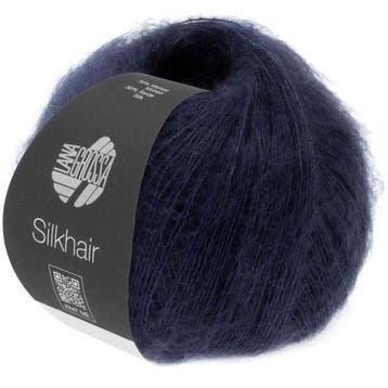 Lana Grossa Silkhair - 027 Nachtblauw - Superkid Mohair &, Ophalen of Verzenden, Nieuw