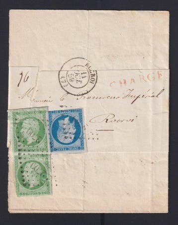 Frankrijk 1858 - Zwaar administratief drukwerk, gemengde, Gestempeld