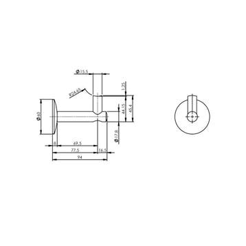 Intersteel Leuninghouder hol zonder zadel - RVS, Verzenden, Nieuw